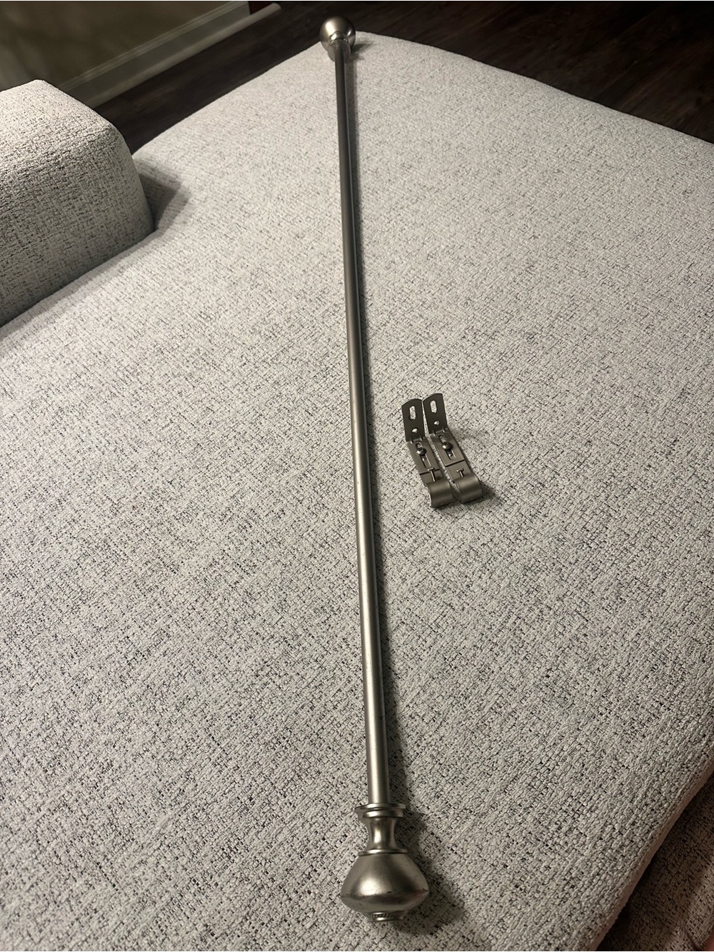 Metal Decorative Curtain Rod with Finials - Silver